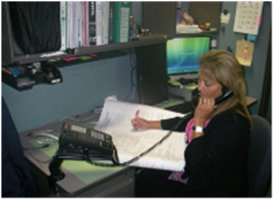 Receptionist on phone