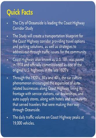 Coast Hwy Corridor Study Quick Facts
