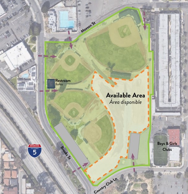 Available Area Map for Dog Facility at Ron Ortega Park
